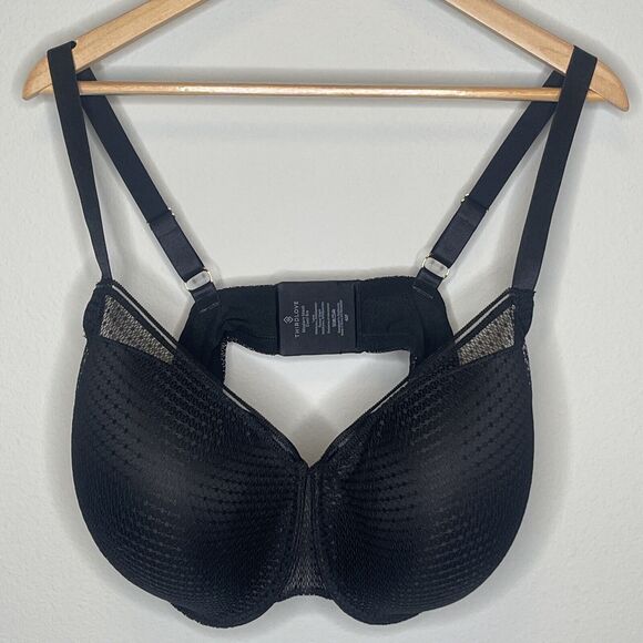 Third Love Other - Thirdlove Women's Black Wireless Modern Mesh Demi Bra Size 42F